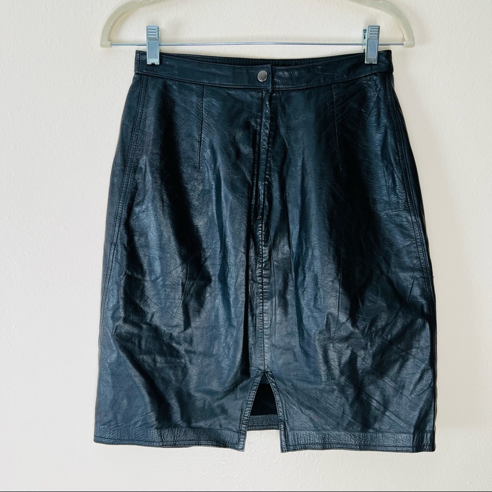 Vintage Sarah Taylor genuine 100% leather stylish mini skirt - Picture 7 of 8
